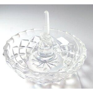 Vintage Crystal Ring Trinket Holder Basket Weave Engraved Design Bracelet